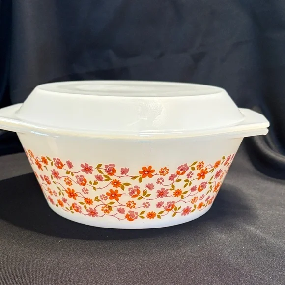 White Floral Glass Casserole Dish - Picture 6 of 6